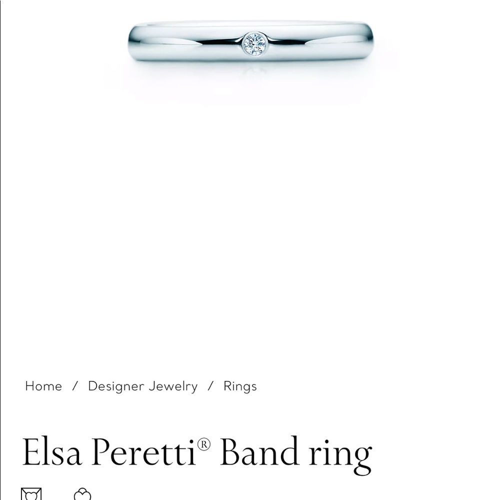 Tiffany & Co. wedding band PT950, Elsa Peretti® Band ring size 6